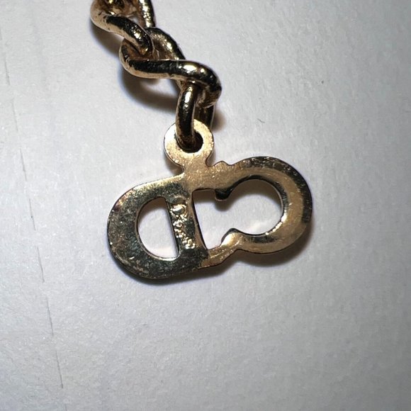 Dior Christian Dior Gold Tone Heart Dangle CD Pendant Necklace - Picture 5 of 5